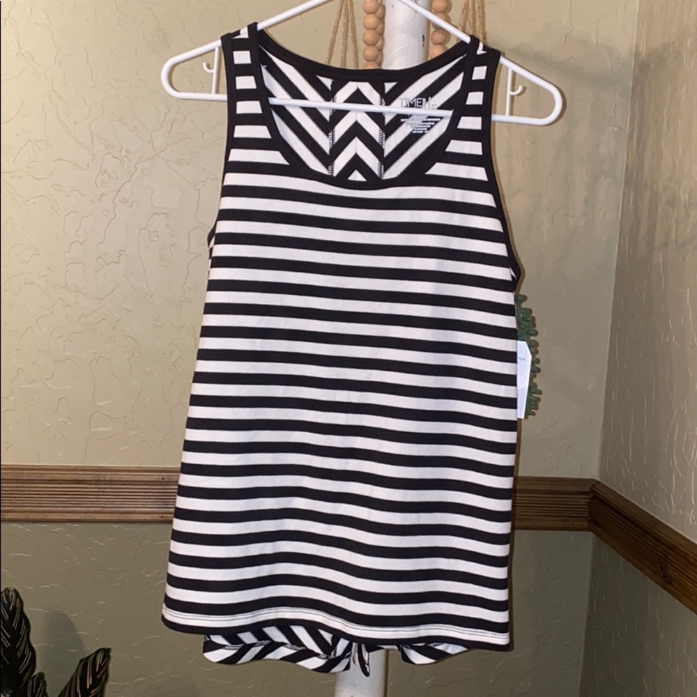 Black and white stripe tank top